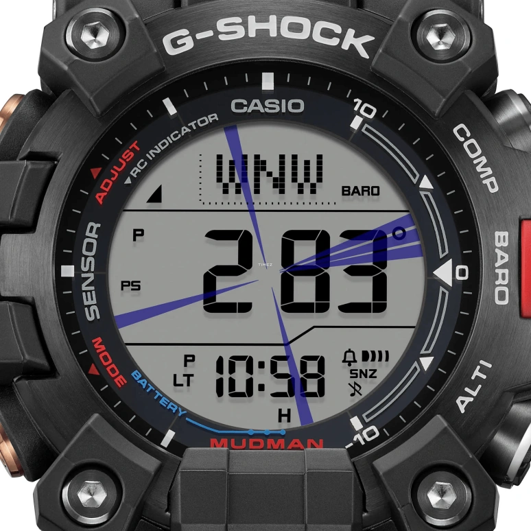 Casio,MASTER OF G - LAND 52.70mm,52.70mm,Bio-sourced,Resin,Black,Grey,Quartz,Countdown,Chronograph,Month,Date,Hardlex,Round,GW9500TLC,GW9500TLC-1