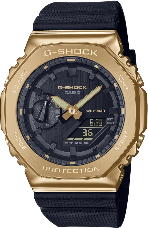 Casio,G-STEEL 49.30x44.40mm,49.30x44.40mm,Resin,Black,Quartz,Countdown,Chronograph,Month,Date,Hardlex,Octagon,GM2100G,GM2100G-1A9