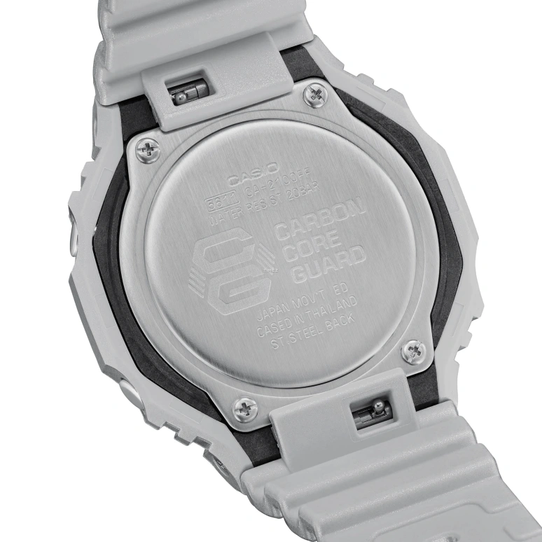 Casio,G-SHOCK 48.50x45.40mm,48.50x45.40mm,Resin,Carbon,Silver,Quartz,Countdown,Chronograph,Month,Date,Hardlex,Round,GA2100FF,GA2100FF-8A