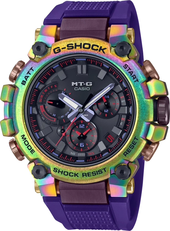 Casio,MTG 51.90x50.90mm,51.90x50.90mm,Carbon,Stainless Steel,Black,Quartz,Countdown,Chronograph,Date,Day,Sapphire,Crystal Glass,Round,MTGB3000PRB1