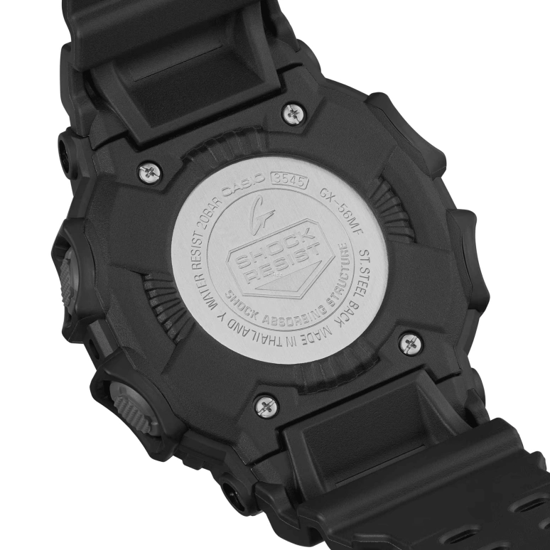 Casio,DIGITAL 55.50x53.60mm,55.50x53.60mm,Resin,Black,Quartz,Countdown,Chronograph,Month,Date,Hardlex,Square,GX56MF,GX56MF-1