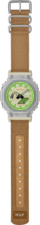 Casio,G-SHOCK 48.50x45.40mm,48.50x45.40mm,Resin,Carbon,Cream,Green,Quartz,Countdown,Chronograph,Month,Date,Hardlex,Octagon,GA2100HUF,GA2100HUF-5A