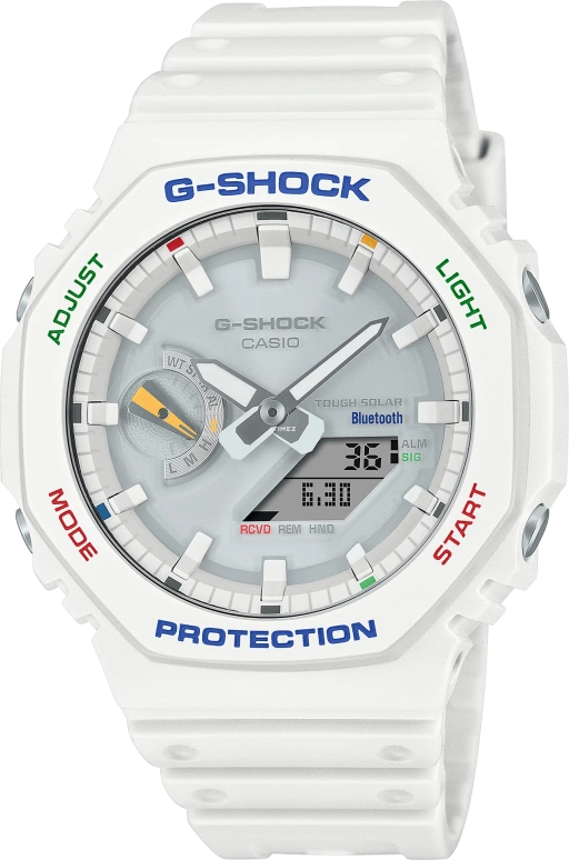 Casio,G-SHOCK 48.50x45.40mm,48.50x45.40mm,Resin,Carbon,Silver,Quartz,Countdown,Chronograph,Month,Date,Hardlex,Round,GAB2100FC,GAB2100FC-7A
