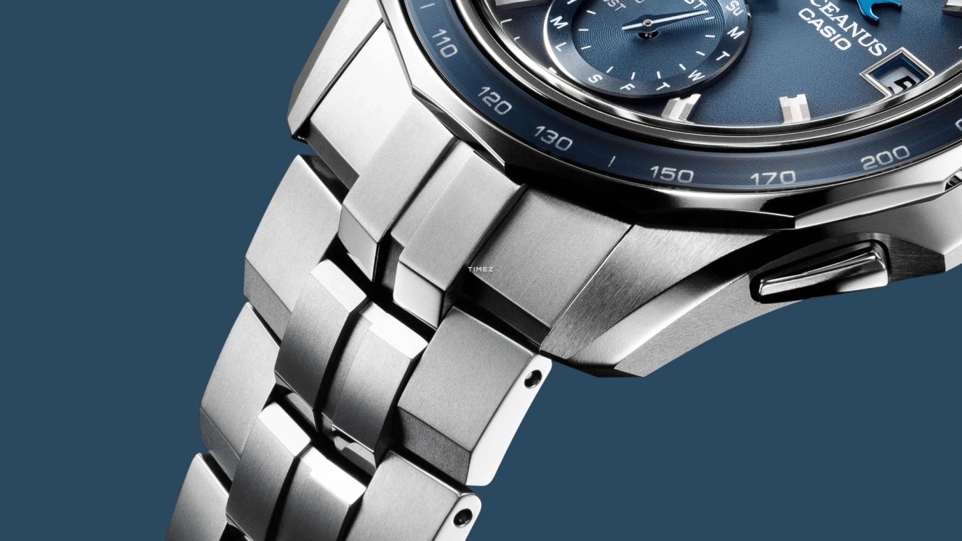 Casio,OCEANUS 47.50x42.80mm,47.50x42.80mm,Titanium,Sapphire,glass,Blue,Quartz,Chronograph,Date,Day,World Time,Sapphire,Crystal Glass,Round,OCWS7000RA2A