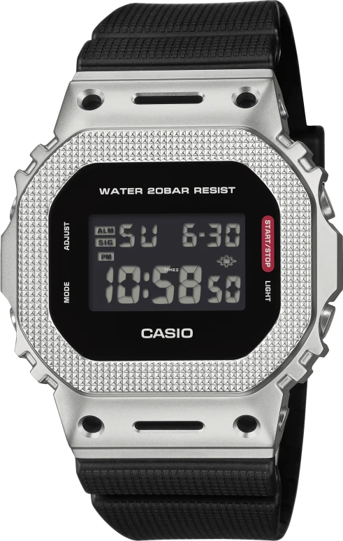 Casio,5600 49.60x43.20mm,49.60x43.20mm,Resin,Stainless Steel,Black,Quartz,Countdown,Chronograph,Month,Date,Hardlex,Square,GM5600M,GM5600M-1