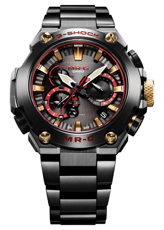 Casio,MR-G 54.70x49.80mm,54.70x49.80mm,Titanium,Black,Quartz,Countdown,Chronograph,Month,Date,Sapphire,Crystal Glass,Round,MRGB2000B,MRGB2000B-1A4