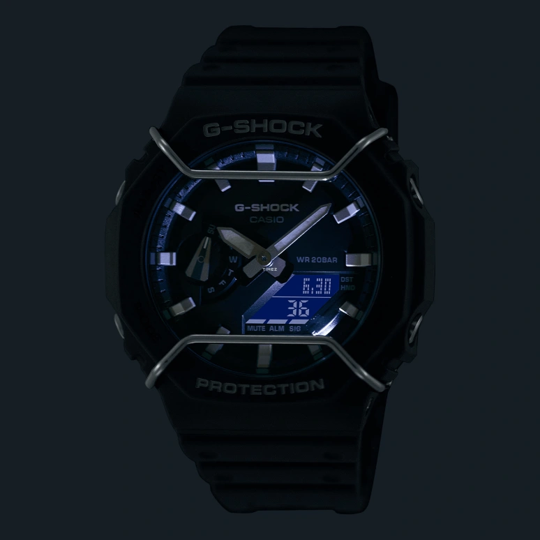 Casio,G-SHOCK 48.50x45.40mm,48.50x45.40mm,Carbon,Resin,Black,Quartz,Countdown,Chronograph,Month,Date,Hardlex,Octagon,GA2100PTS,GA2100PTS-8A