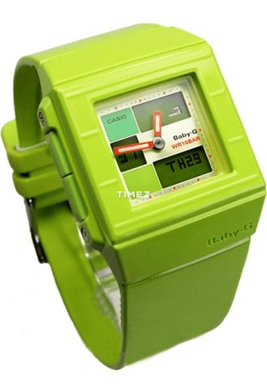 Casio,BABY-G 36mm,36mm,Rubber,Green,Quartz,BGA,BGA-200-3E