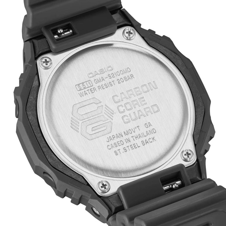Casio,G-SHOCK 42.90mm,42.90mm,Carbon,Resin,Rose Gold,Quartz,Countdown,Chronograph,Month,Date,Hardlex,Octagon,GMAS2100MD1A
