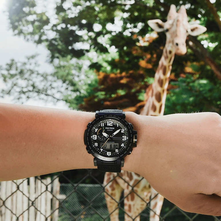 Casio,PROTREK 51.60x51.50mm,51.60x51.50mm,Bio-sourced,Stainless Steel,Grey,Olive Green,Quartz,Countdown,Chronograph,Month,Date,Hardlex,Glass,Round,PRG601YB,PRG601YB-3