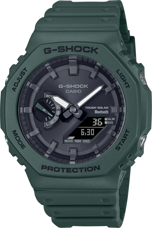 Casio,G-SHOCK 48.50x45.40mm,48.50x45.40mm,Resin,Carbon,Black,Quartz,Countdown,Chronograph,Month,Date,Hardlex,Round,GAB2100,GAB2100-3A