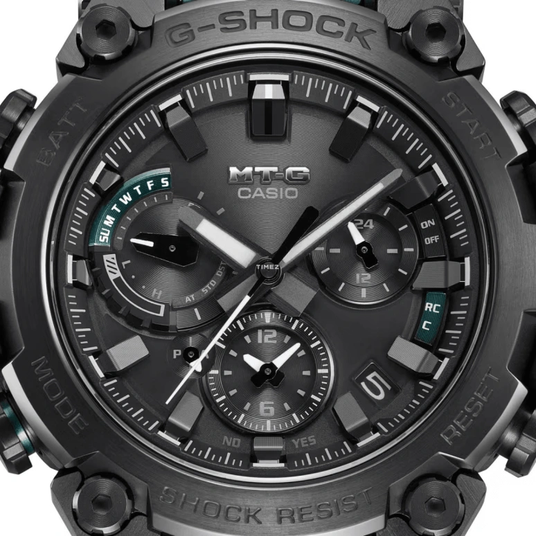 Casio,MTG 51.90x50.90mm,51.90x50.90mm,Stainless Steel,Black,Quartz,Countdown,Chronograph,Month,Date,Hardlex,Round,MTGB3000BD,MTGB3000BD-12