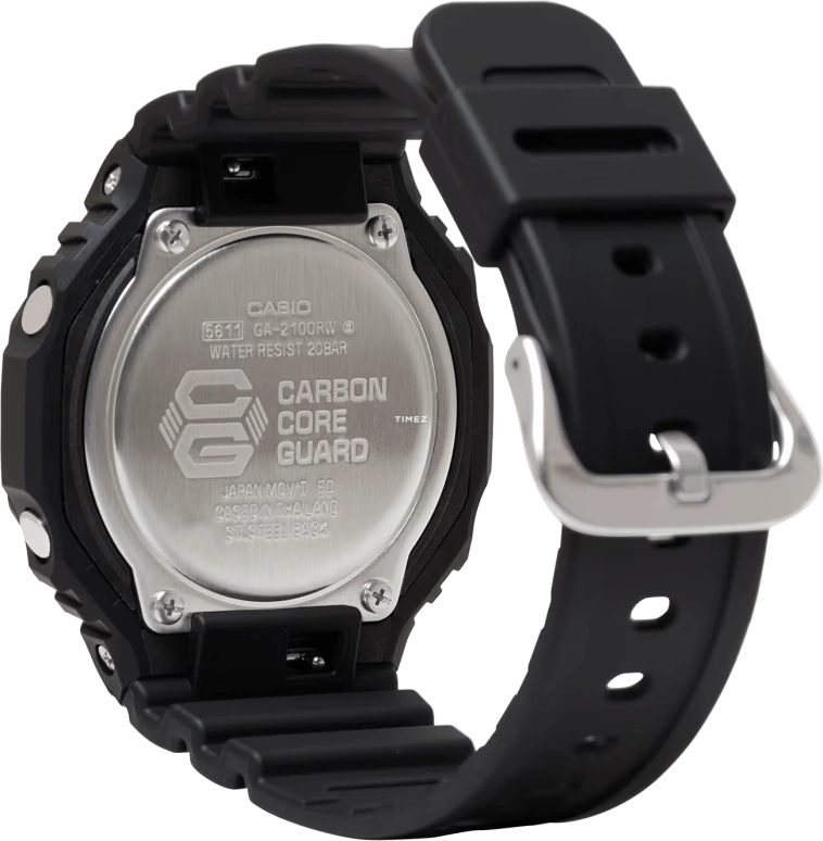 Casio,G-SHOCK 48.50x45.40mm,48.50x45.40mm,Resin,Carbon,Multi-Color,Quartz,Countdown,Chronograph,Month,Date,Hardlex,Octagon,GA2100RW,GA2100RW-1A