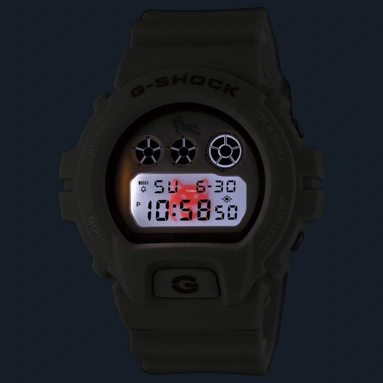 Casio,G-Shock 6900 50mm,50mm,Resin,White,Quartz,Countdown,Chronograph,Month,Date,Hardlex,Round,DW6900SHB,DW6900SHB-7