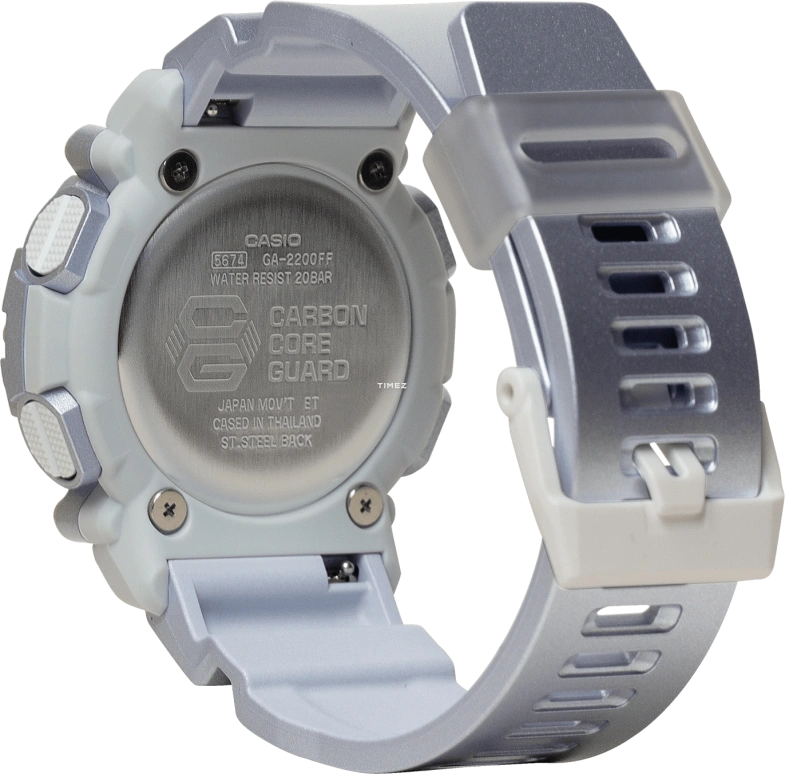 Casio,G-SHOCK 47.10mm,47.10mm,Resin,Carbon,White,Quartz,Countdown,Chronograph,Month,Date,Hardlex,Round,GA2200FF,GA2200FF-8A