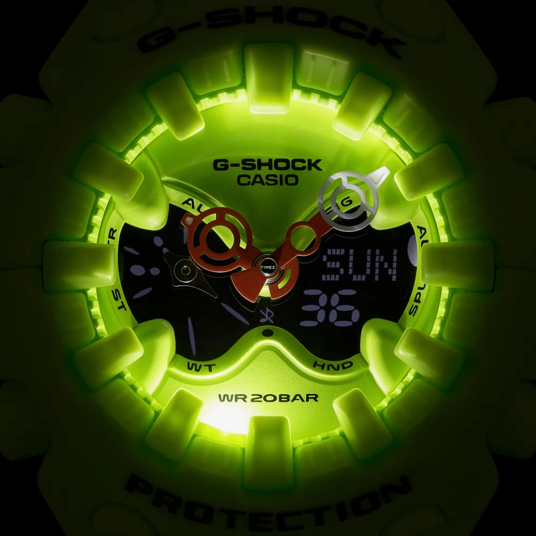 Casio,G-SHOCK 49.10x58.20mm,49.10x58.20mm,Resin,Green,Black,Quartz,Countdown,Chronograph,Month,Date,Hardlex,Round,GAV01,GAV01-9A