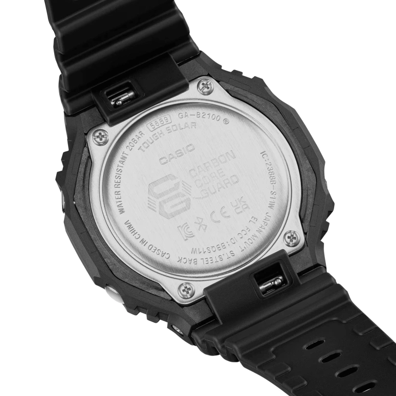 Casio,G-SHOCK 45.40mm,45.40mm,Carbon,Bio-sourced,Resin,Black,Quartz,Countdown,Chronograph,Month,Date,Hardlex,Octagon,GAB2100MF,GAB2100MF-1A