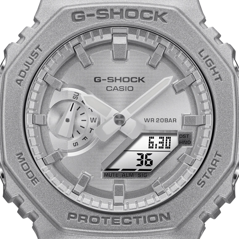 Casio,G-SHOCK 48.50x45.40mm,48.50x45.40mm,Resin,Carbon,Silver,Quartz,Countdown,Chronograph,Month,Date,Hardlex,Round,GA2100FF,GA2100FF-8A