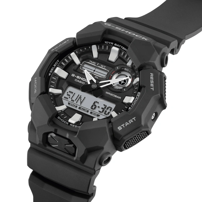 Casio,G-SHOCK 51.90mm,51.90mm,Bio-sourced,Carbon,Resin,Black,Quartz,Countdown,Chronograph,Month,Date,Hardlex,Round,GA010,GA010-1A