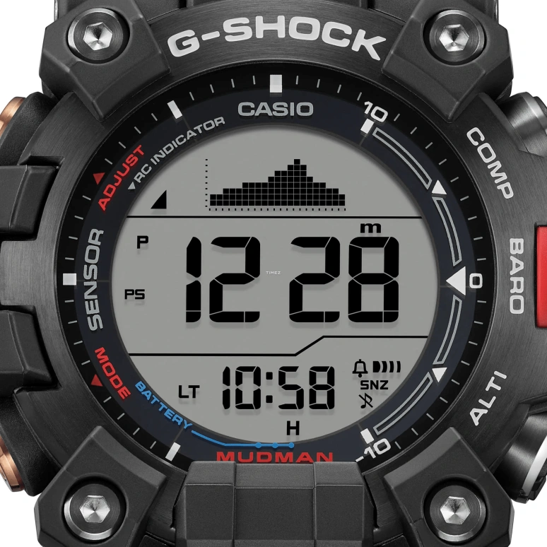 Casio,MASTER OF G - LAND 52.70mm,52.70mm,Bio-sourced,Resin,Black,Grey,Quartz,Countdown,Chronograph,Month,Date,Hardlex,Round,GW9500TLC,GW9500TLC-1