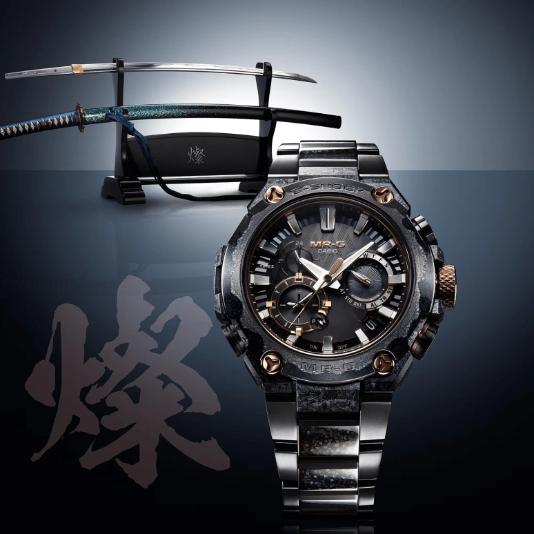 Casio,MR-G 54.70x49.80mm,54.70x49.80mm,Titanium,Black,Quartz,Countdown,Chronograph,Month,Date,Sapphire,Crystal Glass,Round,MRGB2000JS,MRGB2000JS-1A