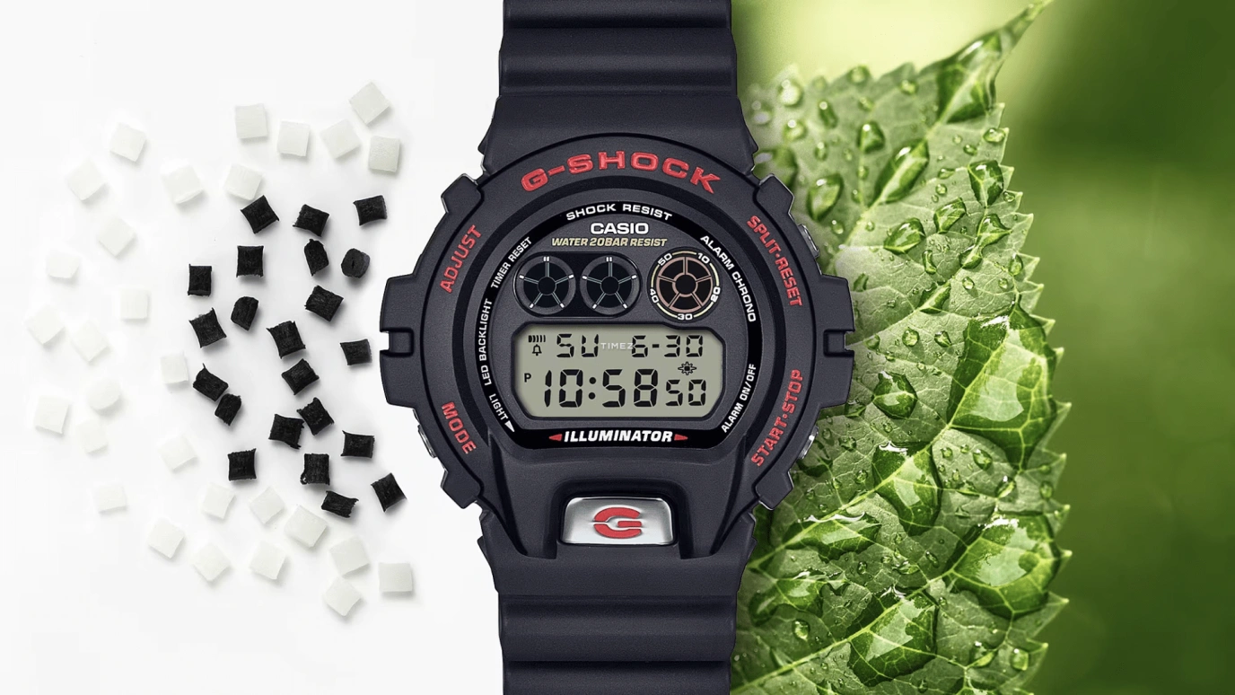 Casio,G-Shock 6900 53.20x50mm,53.20x50mm,Resin,Bio-sourced,Black,Grey,Quartz,Countdown,Chronograph,Month,Date,Hardlex,Round,DW6900TR,DW6900TR-1