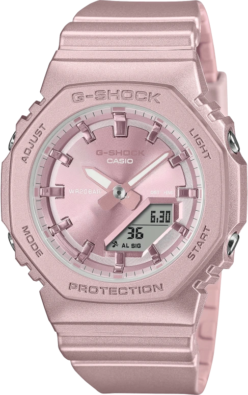 Casio,G-SHOCK 40.20mm,40.20mm,Bio-sourced,Resin,Pink,Quartz,Countdown,Chronograph,Month,Date,Hardlex,Octagon,GMAP2100ST4A