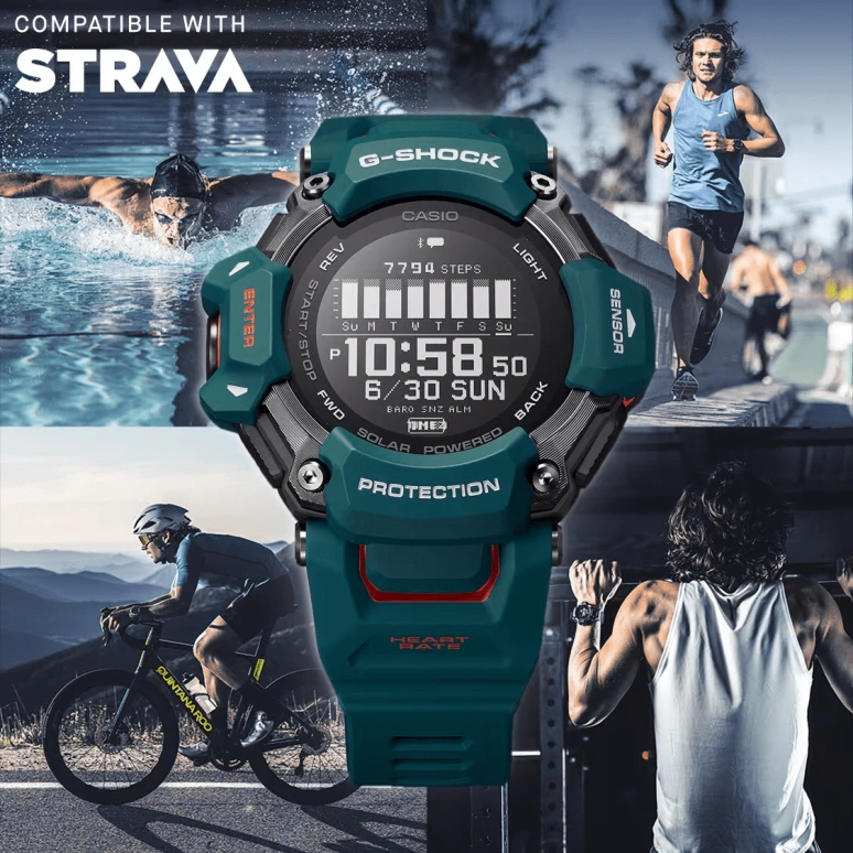 Casio,G-SHOCK 59.60x52.60mm,59.60x52.60mm,Bio-sourced,Resin,Black,Quartz,Countdown,Chronograph,Month,Date,Hardlex,Round,GBDH2000,GBDH2000-2