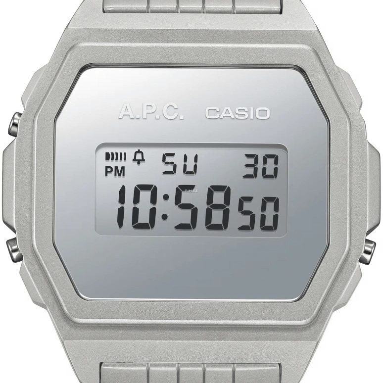 Casio,VINTAGE 39.60x38mm,39.60x38mm,Stainless Steel,Silver,Quartz,Chronograph,Date,Day,Hour Strike,Hardlex,Square,A1000ACD,A1000ACD-7