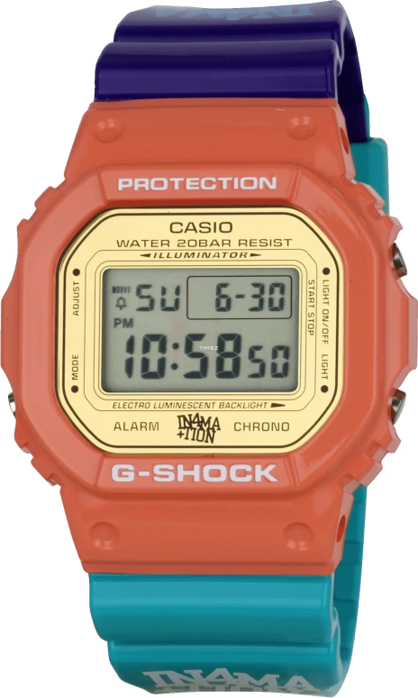 Casio,G-SHOCK 48.90x42.80mm,48.90x42.80mm,Resin,Yellow,Quartz,Countdown,Chronograph,Month,Date,Hardlex,Square,DW5600IN4M23,DW5600IN4M23-4