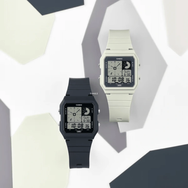Casio,POP 37.80x33.70mm,37.80x33.70mm,Resin,Grey,Black,Quartz,Countdown,Chronograph,Month,Date,Plexi,Glass,Square,LF20W,LF20W-1A