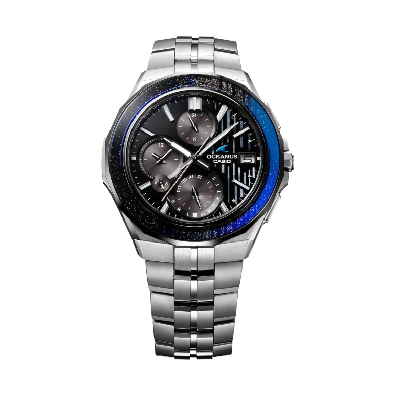 Casio,OCEANUS 48.80x42.30mm,48.80x42.30mm,Titanium,Black,Quartz,Date,Day,World Time,OCWS5000MB1A