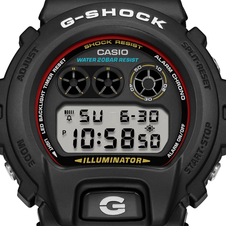 Casio,G-Shock 6900 50mm,50mm,Bio-sourced,Resin,Black,Quartz,Countdown,Chronograph,Month,Date,Hardlex,Round,DW6900RL,DW6900RL-1
