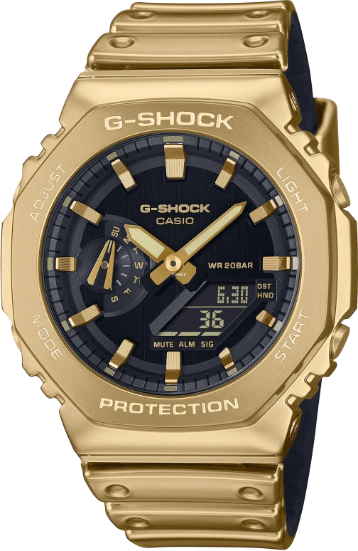 Casio,G-STEEL 44.40mm,44.40mm,Stainless Steel,Black,Quartz,Countdown,Chronograph,Month,Date,Hardlex,Octagon,GM2100YMG,GM2100YMG-9A