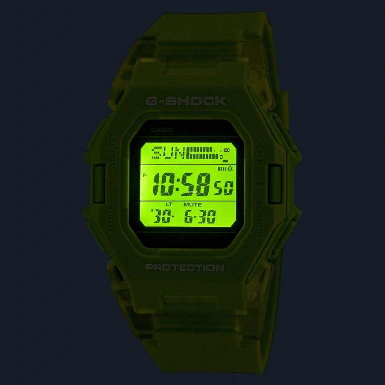 Casio,G-SHOCK 46.30x41.50mm,46.30x41.50mm,Resin,Green,Quartz,Countdown,Chronograph,Annual Calendar,Month,Hardlex,Square,GDB500S,GDB500S-3