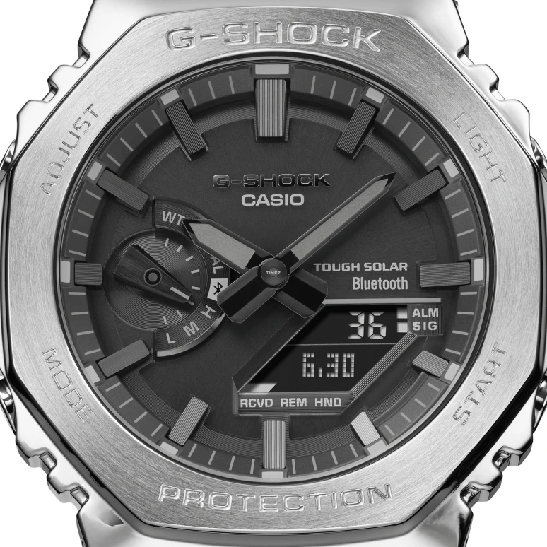 Casio,G-SHOCK 44.40mm,44.40mm,Stainless Steel,Black,Quartz,Countdown,Chronograph,Month,Date,Hardlex,Octagon,GMB2100D,GMB2100D-1A