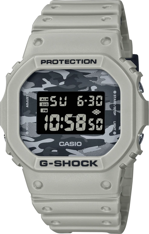 Casio,G-SHOCK 48.90x42.80mm,48.90x42.80mm,Resin,Grey,Black,Quartz,Countdown,Chronograph,Month,Date,Hardlex,Square,DW5600CA,DW5600CA-8