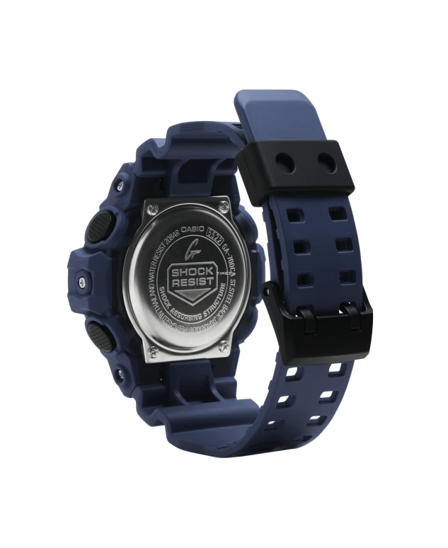 Casio,G-SHOCK 57.50x53.40mm,57.50x53.40mm,Resin,Black,Blue,Quartz,Countdown,Chronograph,Month,Date,Hardlex,Round,GA700CA,GA700CA-2A