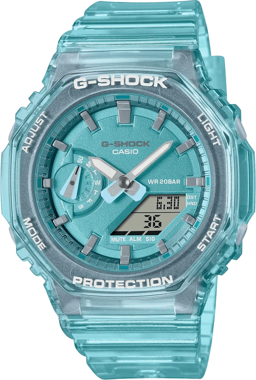Casio,G-SHOCK 46.20x42.90mm,46.20x42.90mm,Carbon,Resin,Blue,Quartz,Countdown,Chronograph,Month,Date,Hardlex,Round,GMAS2100SK2A