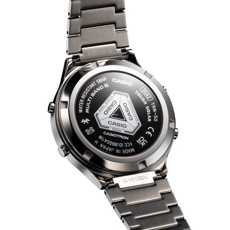 Casio,CASIOTRON 42.70x39.10mm,42.70x39.10mm,Stainless Steel,Blue,Quartz,Countdown,Chronograph,Month,Date,Hardlex,Round,TRN50,TRN50-2A
