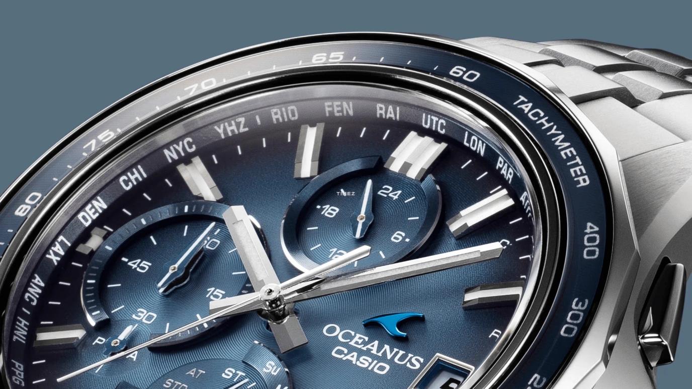 Casio,OCEANUS 47.50x42.80mm,47.50x42.80mm,Titanium,Sapphire,glass,Blue,Quartz,Chronograph,Date,Day,World Time,Sapphire,Crystal Glass,Round,OCWS7000RA2A