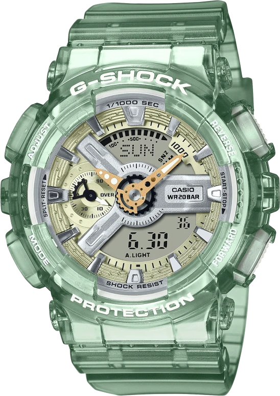 Casio,G-SHOCK 45.90mm,45.90mm,Resin,Yellow,Grey,Quartz,Countdown,Chronograph,Month,Date,Hardlex,Round,GMAS110GS,GMAS110GS-3A
