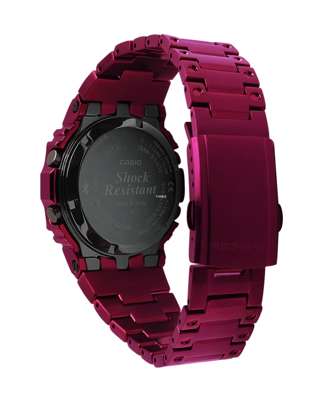 Casio,G-SHOCK 49.30x43.20mm,49.30x43.20mm,Stainless Steel,Red,Quartz,Countdown,Chronograph,Month,Date,Hardlex,Square,GMWB5000RD,GMWB5000RD-4