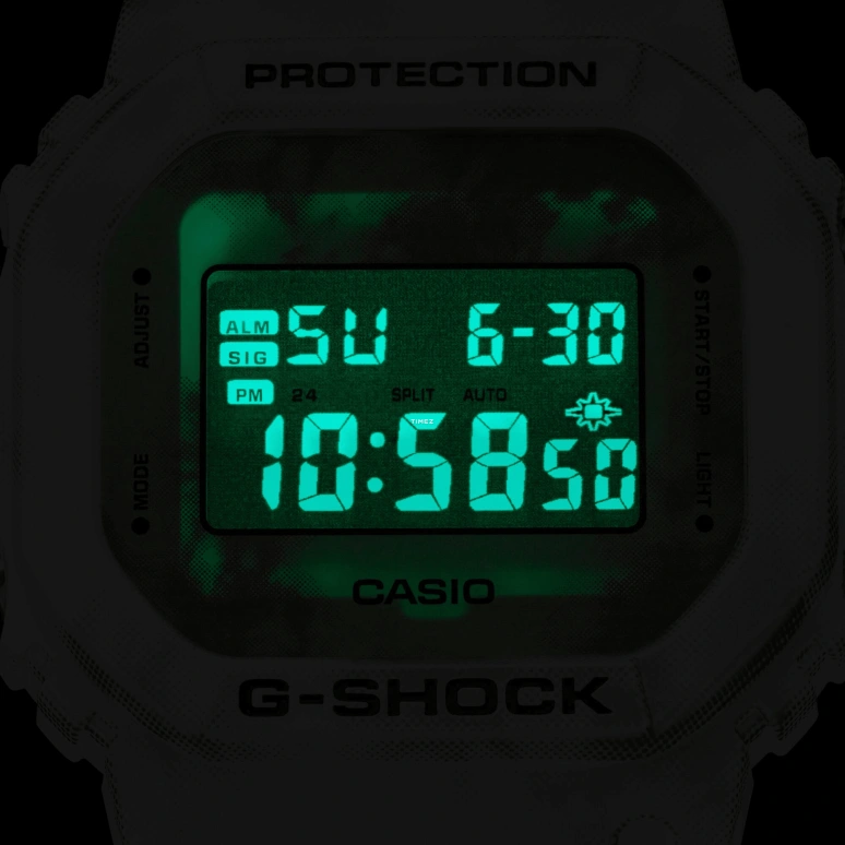 Casio,G-SHOCK 48.90x42.80mm,48.90x42.80mm,Resin,Black,White,Grey,Quartz,Countdown,Chronograph,Month,Date,Hardlex,Square,DW5600GC,DW5600GC-7