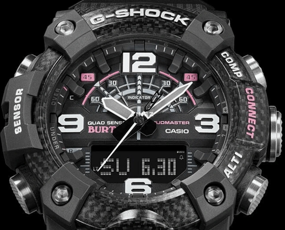 Casio,MASTER OF G - LAND 51.30mm,51.30mm,Resin,Black,Quartz,Countdown,Chronograph,Month,Date,Hardlex,Round,GGB100BTN,GGB100BTN-1A
