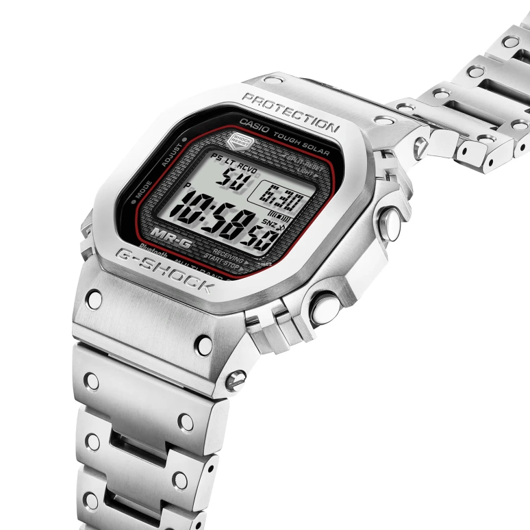Casio,MR-G 49.40x43.20mm,49.40x43.20mm,Titanium,Grey,Quartz,Countdown,Chronograph,Month,Date,Sapphire,Crystal Glass,Square,MRGB5000D,MRGB5000D-1