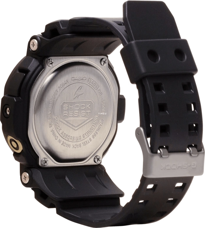 Casio,G-SHOCK 50.80mm,50.80mm,Resin,Gold,Grey,Quartz,Countdown,Chronograph,Month,Date,Hardlex,Round,GD350GB,GD350GB-1
