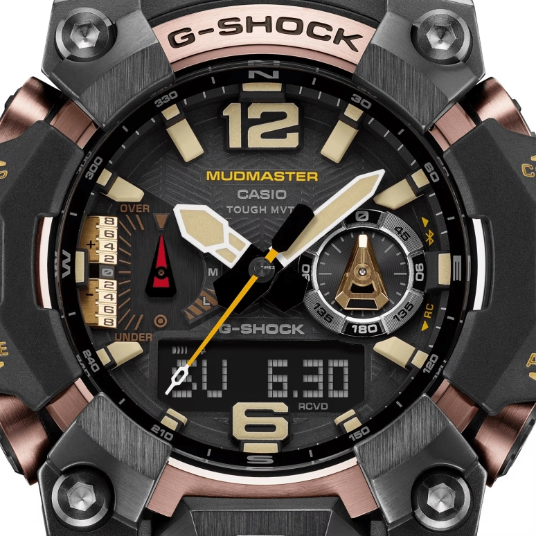 Casio,MASTER OF G - LAND 58.70x52.10mm,58.70x52.10mm,Bio-sourced,Carbon fiber-reinforced resin,Stainless Steel,Black,Quartz,Countdown,Chronograph,Month,Date,Sapphire,Crystal Glass,Round,GWGB1000,GWGB1000-1A4