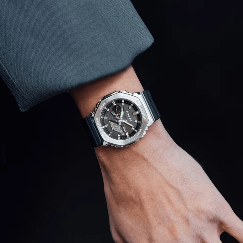 Casio,G-STEEL 49.30x44.40mm,49.30x44.40mm,Bio-sourced,Resin,Stainless Steel,Black,Quartz,Countdown,Chronograph,Month,Date,Hardlex,Octagon,GBM2100,GBM2100-1A