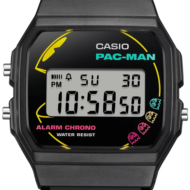 Casio,Standard 38.20x35.20mm,38.20x35.20mm,Bio-sourced,Resin,Grey,Black,Quartz,Chronograph,Date,Day,Hour Strike,Plexi,Square,F91WPC,F91WPC-1A